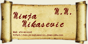 Minja Mikašević vizit kartica